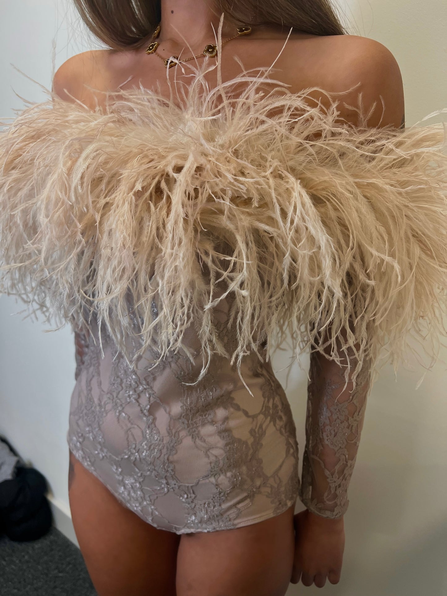 Full Ostrich Bust Playsuit